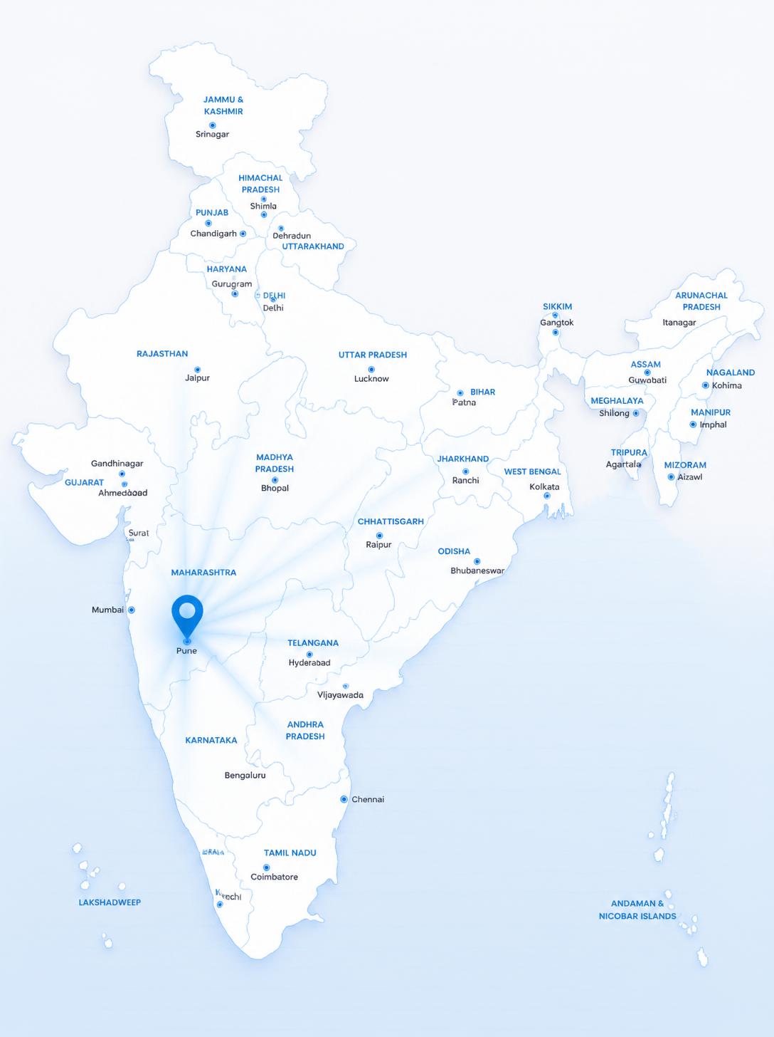 LearniX partnerships Pune India map